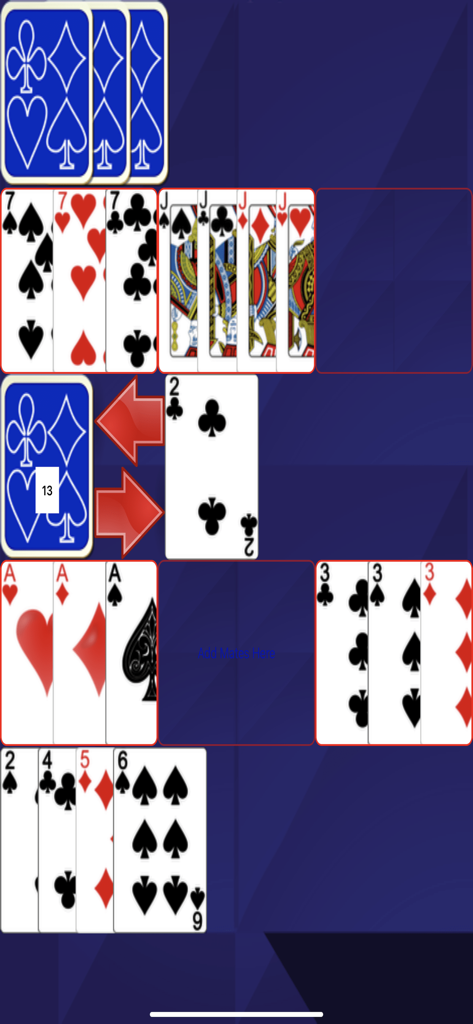 Conquian Classic - Gameplay screenshot of Conquian Classic card game showing card melds and player hand