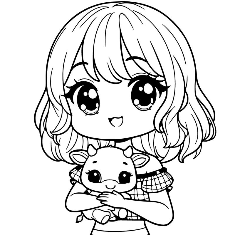 cute cow girl with a crop top on with baby cow in her arms