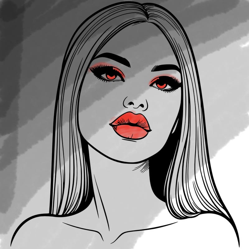 realistic woman with full lips