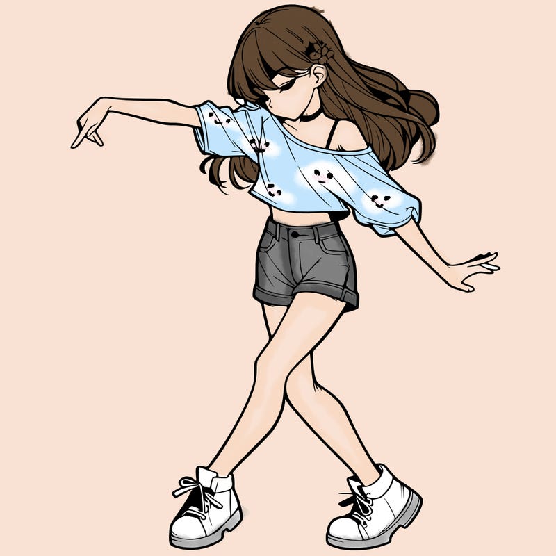 realistic girl danceing