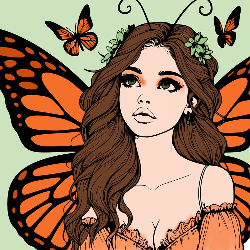 butterfly fairy realistic girl