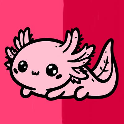 cute easy baby axolotl