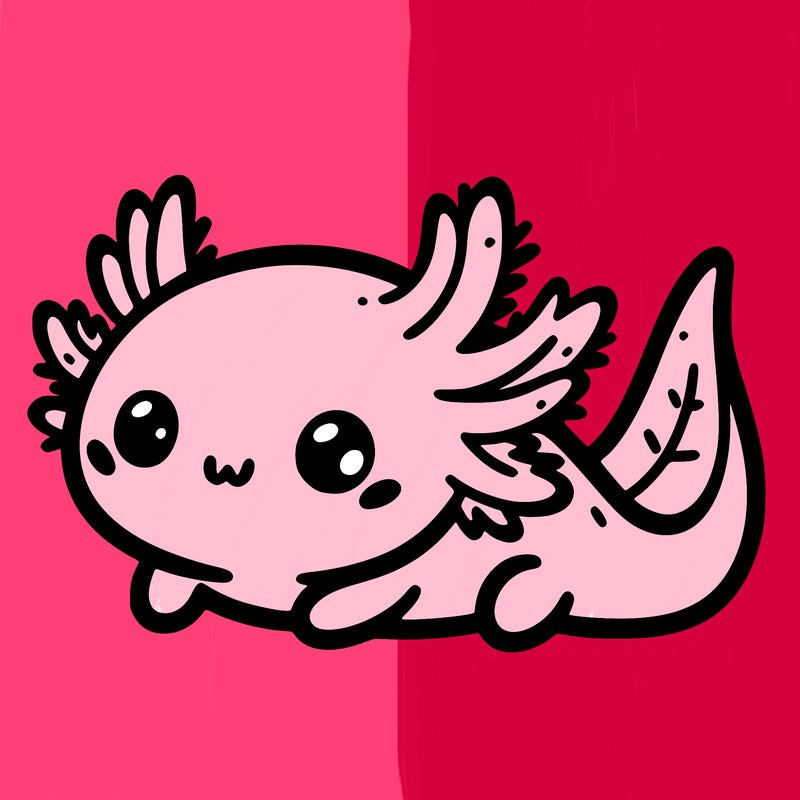 cute easy baby axolotl