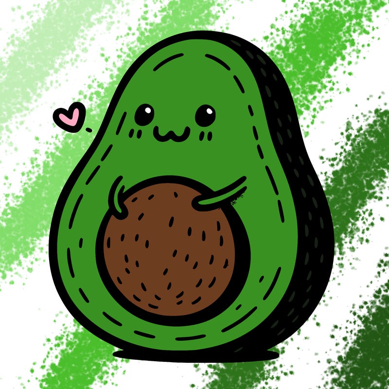 an avocado hugging an avocado
