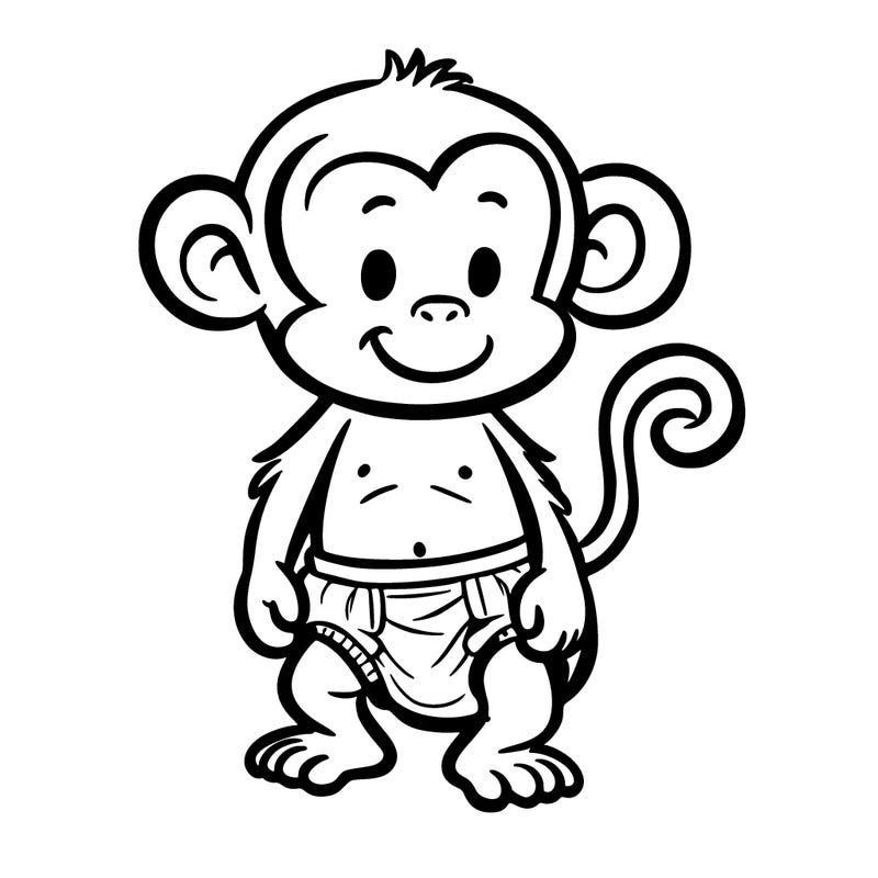 monkey in a diaper