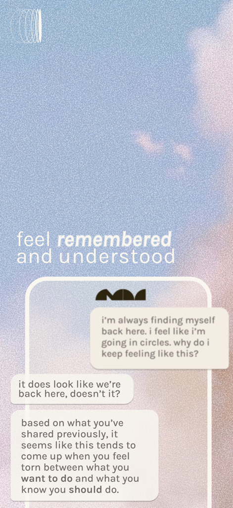 감정적 지지와 패턴 인식을 보여주는 알라 AI 채팅 화면.