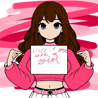 girl holding a blank sign in a long sleeve crop top