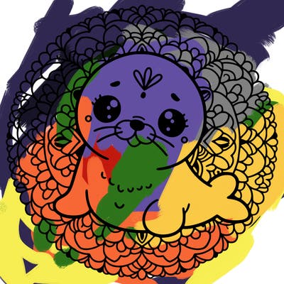 a cute baby seal mandala