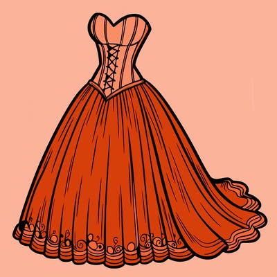 wedding dress-corset and a long and flowy skirt