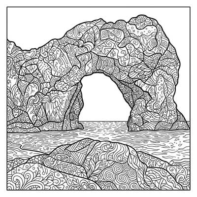 Unwind with this captivating Zentangle coloring page featuring a majestic ice bridge. Its intricate patterns offer a unique and calming creative experience for all ages.