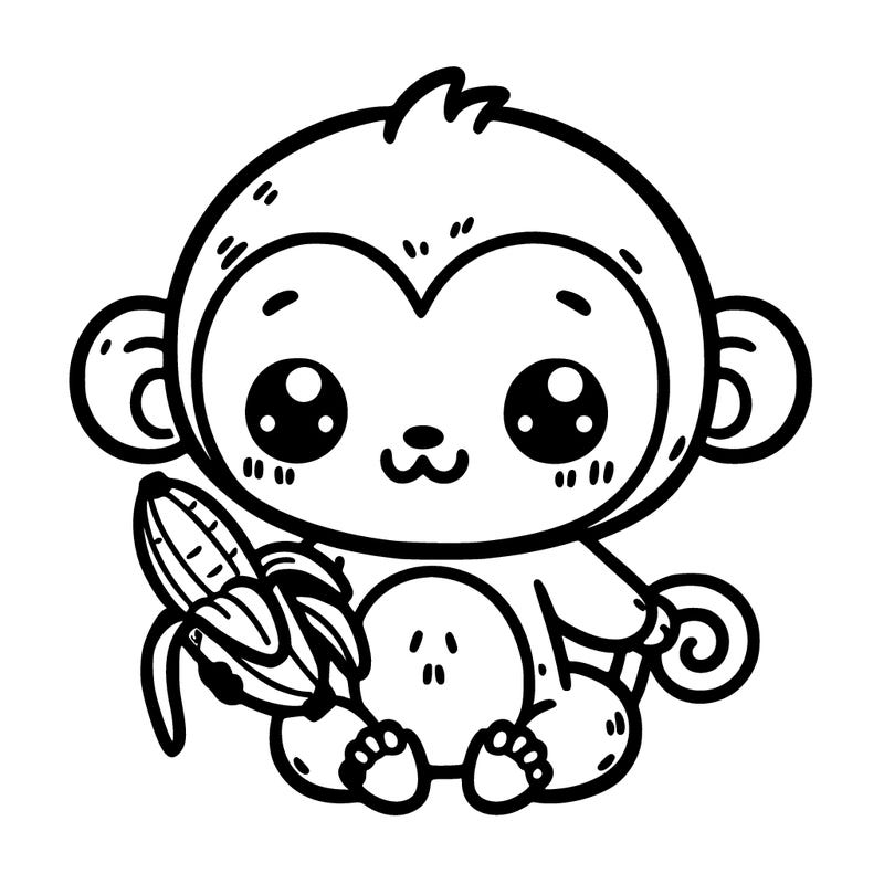 cute monkey with banana