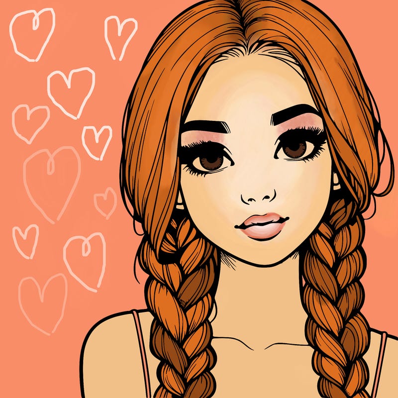 realistic girl with braids