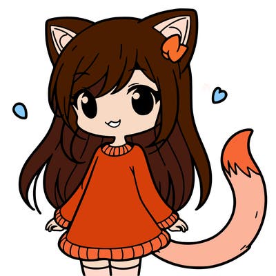 girl with cat ears and tail