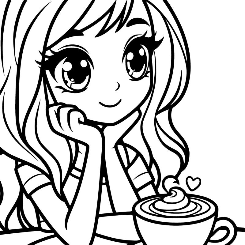 girl drinking a cappuccino