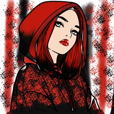 a realistic girl in a hoodie