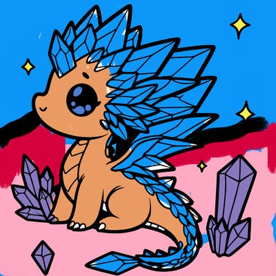 little cute crystal dragon