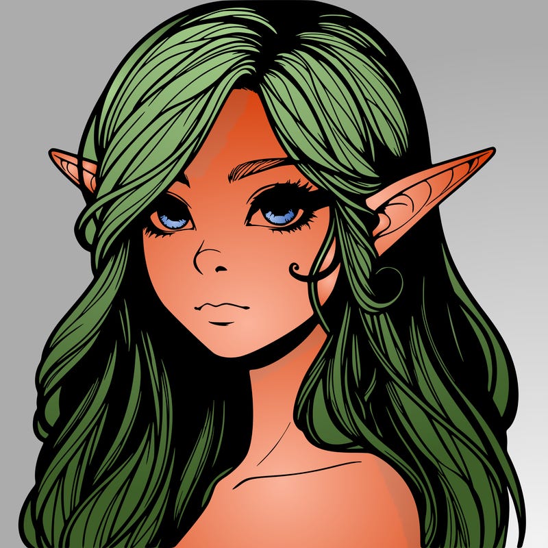 elf girl realistic dark fantasy