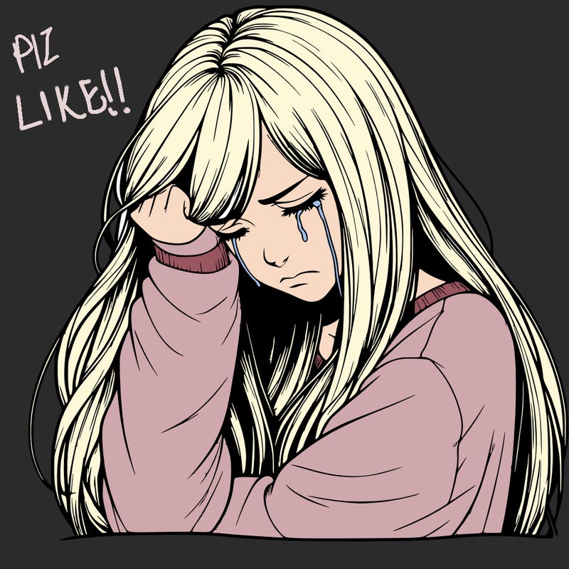 realistic depressed girl with long hair crying