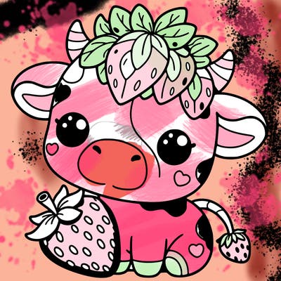cute strawberry cow