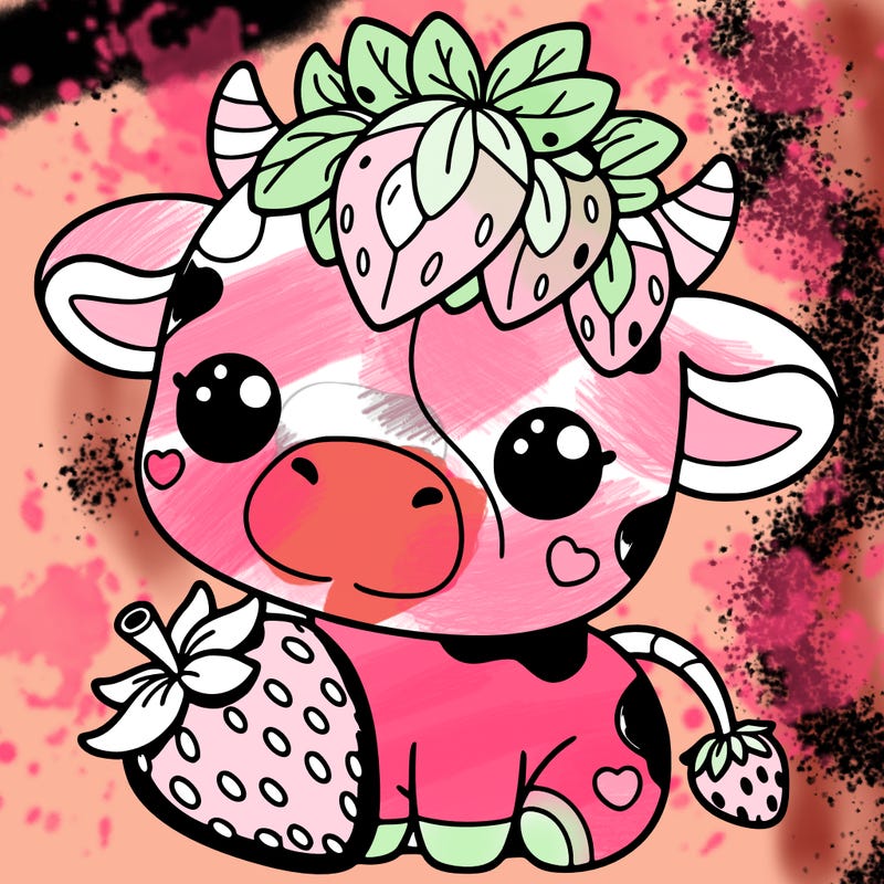 cute strawberry cow