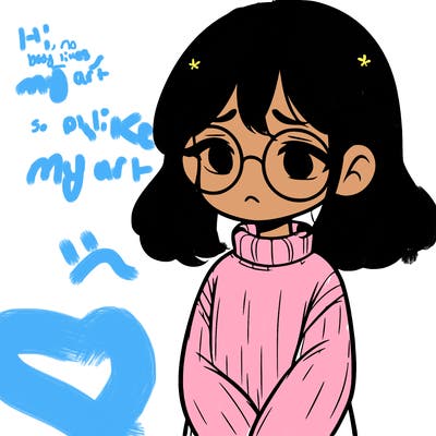 sad girl with glasses in a sweater
