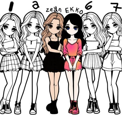 a group of girls realistic