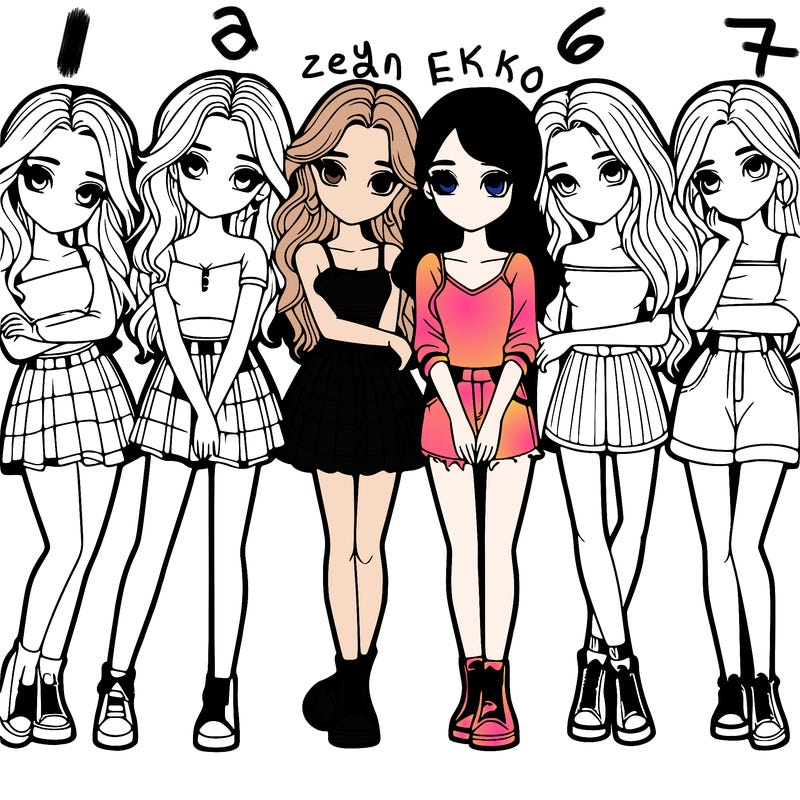 a group of girls realistic