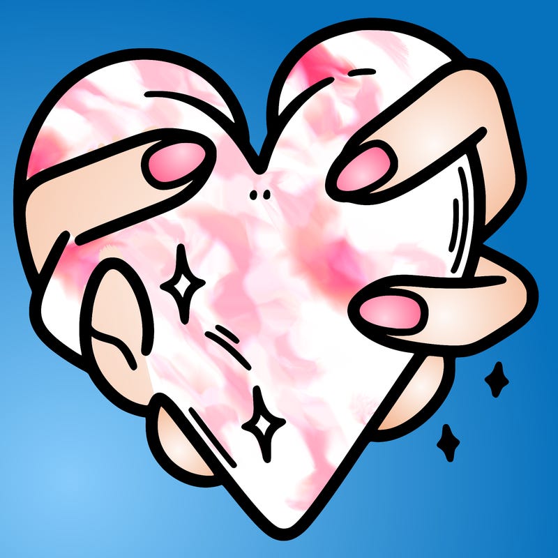 a heart with fingers