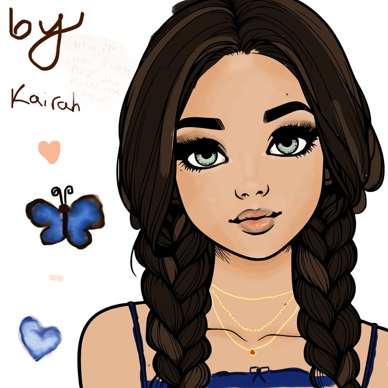 realistic girl with braids