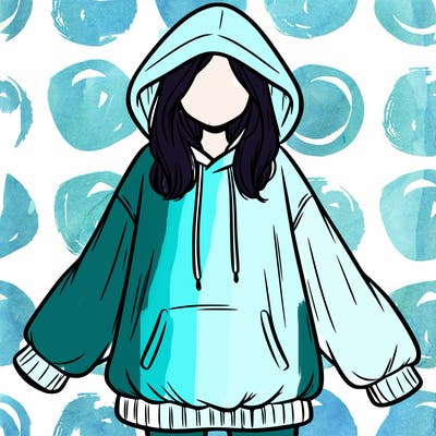 girl in oversized hoodie