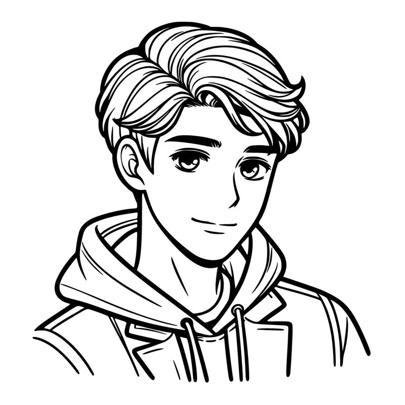 handsome boy wearing hoodie