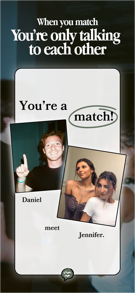 Cuffed: Dating & Relationships - Interface de l'application de rencontres Cuffed montrant un match entre deux utilisateurs pour une conversation exclusive
