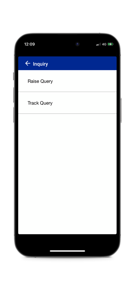 L'écran de demande de l'application MHC Mobile montrant les options pour soumettre et suivre les demandes.
