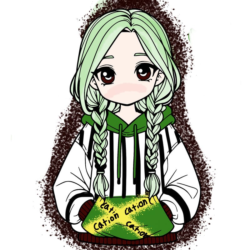 a realistic girl with a oversized hoodie and she has braids