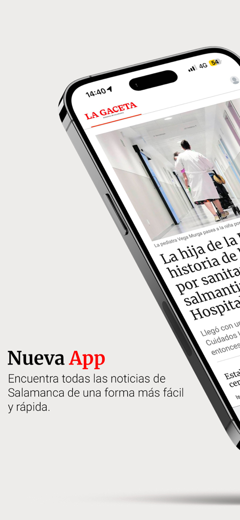 La Gaceta de Salamanca - A mobile phone displaying the home page of the La Gaceta de Salamanca news application showing a local news article