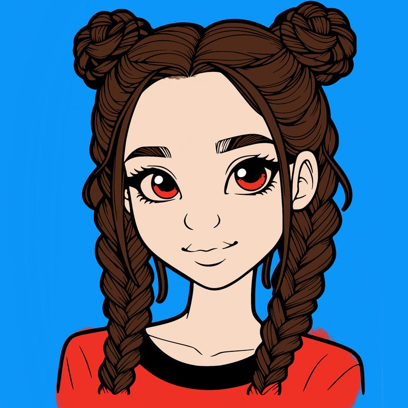 realistic girl with braids