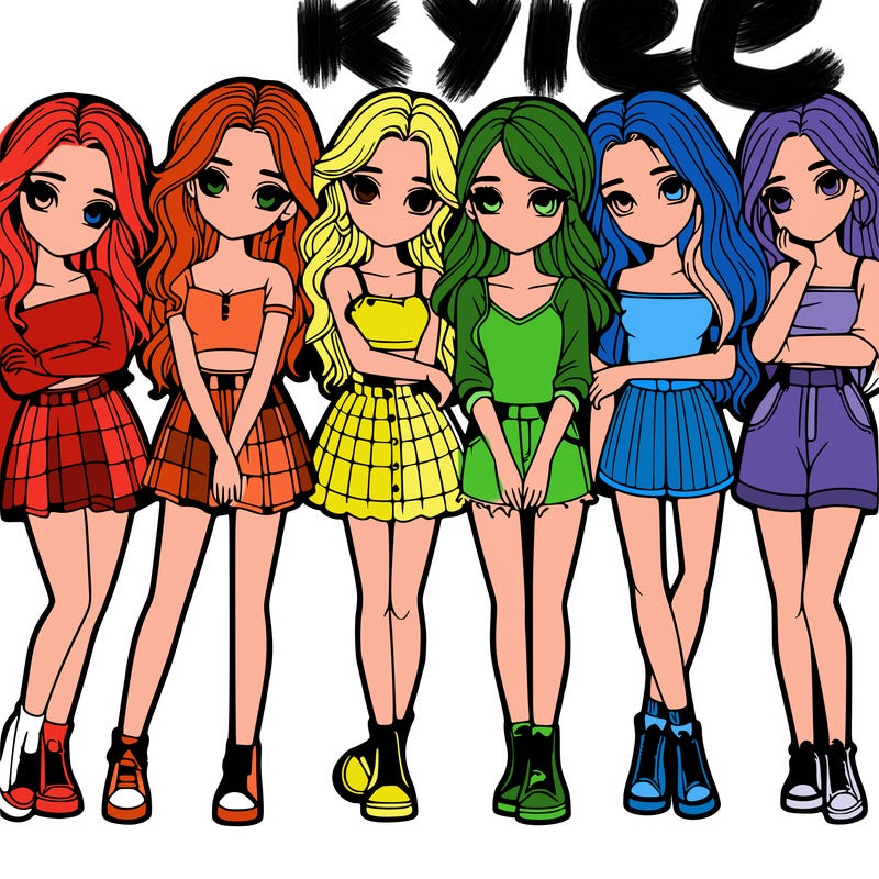 a group of girls realistic