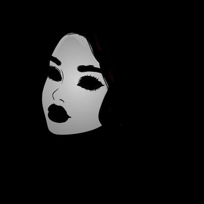 realistic girl with a ponytail on her hair and lips