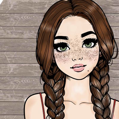 realistic girl with braids