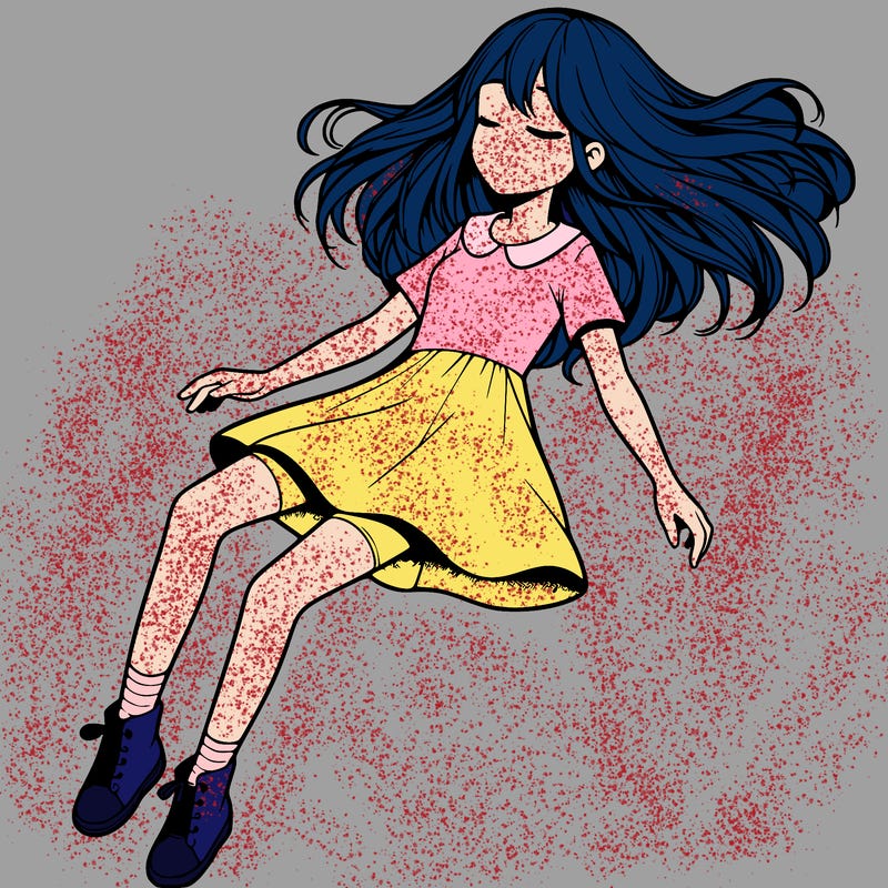 realistic girl floating