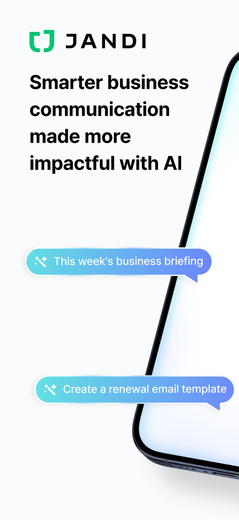 JANDI app interface showcasing AI-powered business communication and automated tasks