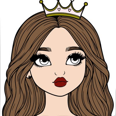 a realistic girl with a crown on