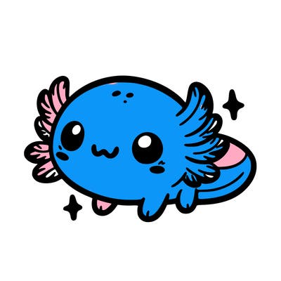 cute easy baby axolotl