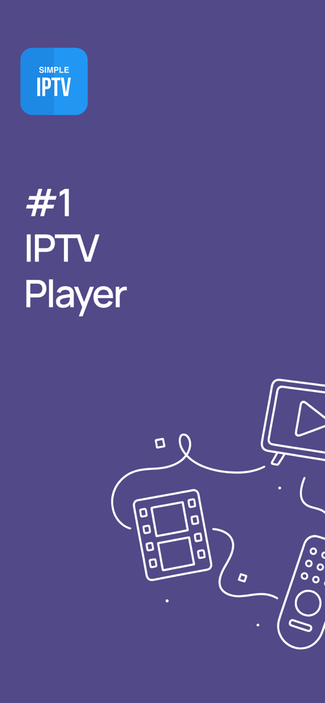 Simple IPTV - Live Player - Promotional banner for Simple IPTV Live Player with its logo and the text #1 IPTV Player