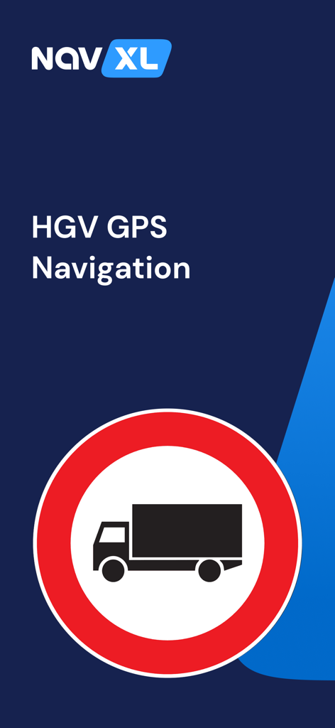 NavXL Truck Navigation - NavXL LKW-GPS-Navigationsbildschirm mit LKW-Symbol