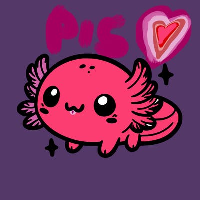 cute easy baby axolotl