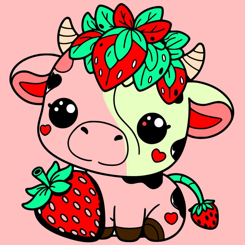 cute strawberry cow