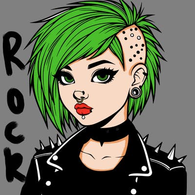 realistic punk girl