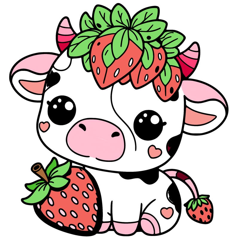 cute strawberry cow