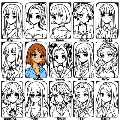 girls that look diffrent anime